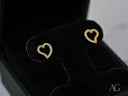 Dazzling Heart 18k yellow gold CZ heart earrings with cubic zirconia stones