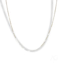 Delicate 14k gold slim box chain necklace with reflective elements