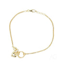 Delicate 18k Gold Bracelet with Zirconia Heart and Ring Charms