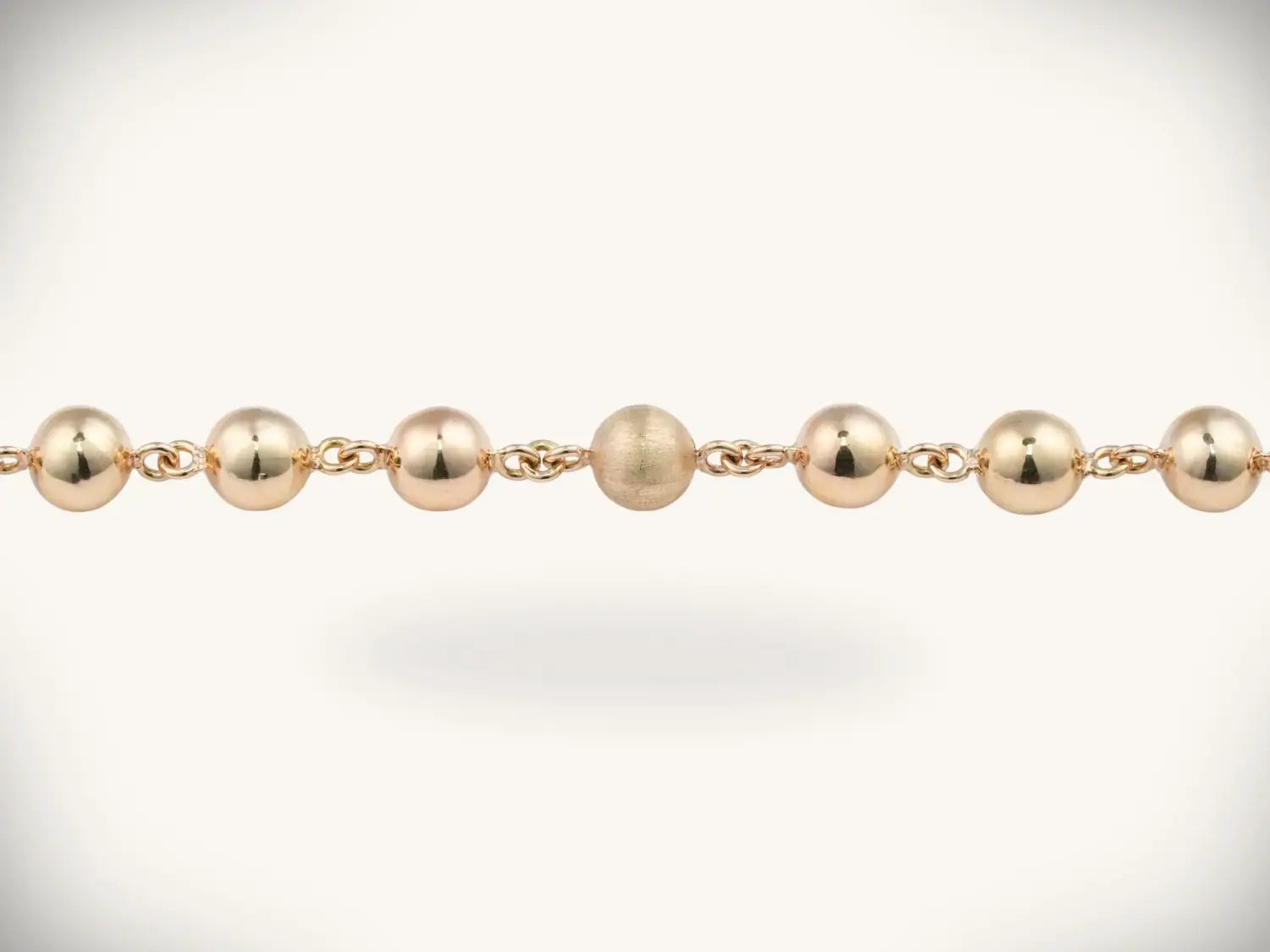 Delicate rose gold ball chain necklace in 18k gold jewelry style