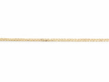 14K yellow gold Cuban chain laid straight with both ends visible