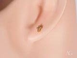 Elegant diamond cross earrings in certified 18k solid gold with clear gemstones
