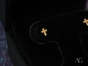 Diamond cross earrings in certified 18k solid gold with gemstones