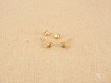 Elegant diamond cross earrings in certified 18k solid gold with heart backs