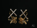 Divine Sparkle 18k gold cross CZ earrings with diamonds