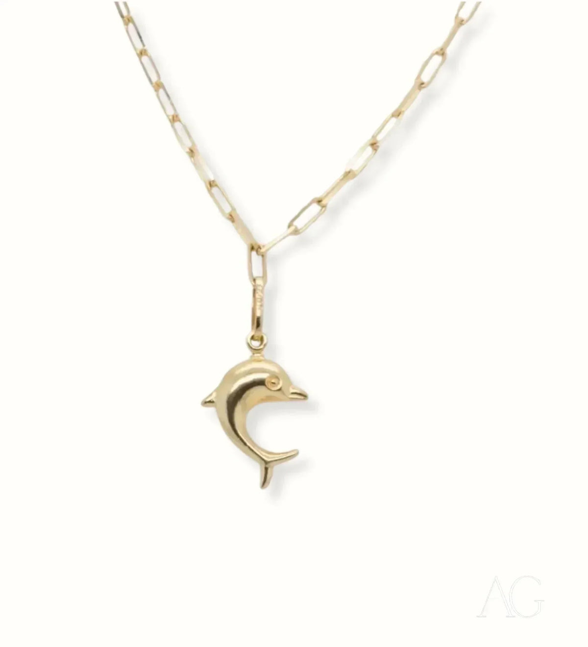 18k gold anklet with dolphin pendant in marine grace