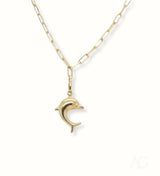18k gold anklet with dolphin pendant in marine grace