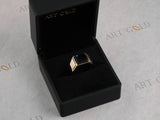 Dominus Ring: Men’s 18K Gold Signet with Sculpted Black Onyx in Box