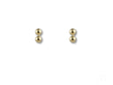 Pair of certified 18k solid gold double ball earrings