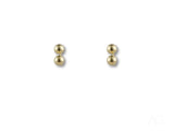 Pair of certified 18k solid gold double ball earrings