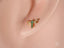 Gold dragonfly earrings with turquoise body and cream wings, crafted in certified 18k solid gold