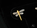 18k solid gold dragonfly stud earrings with diamonds