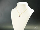 Dual Elegance Pendant in 18k solid gold with red-stoned necklace