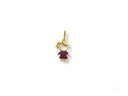 18k solid gold Dual Elegance Pendant with ruby-encrusted girl charm