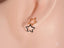 Gold-toned dangling star earrings from Dual Star Earrings collection in certified 18k solid art gold jewelry