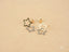 Dual star earrings in gold and silver, crafted from certified 18k solid art gold jewelry