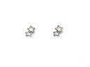 Elegant dual star earrings in certified 18k solid art gold jewelry