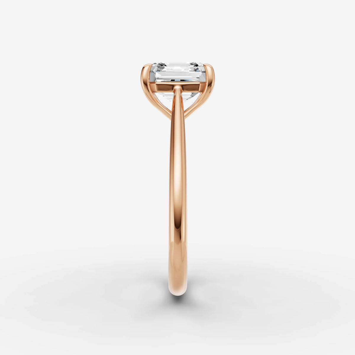 Cathedrale asscher diamond setting in gold, view 11