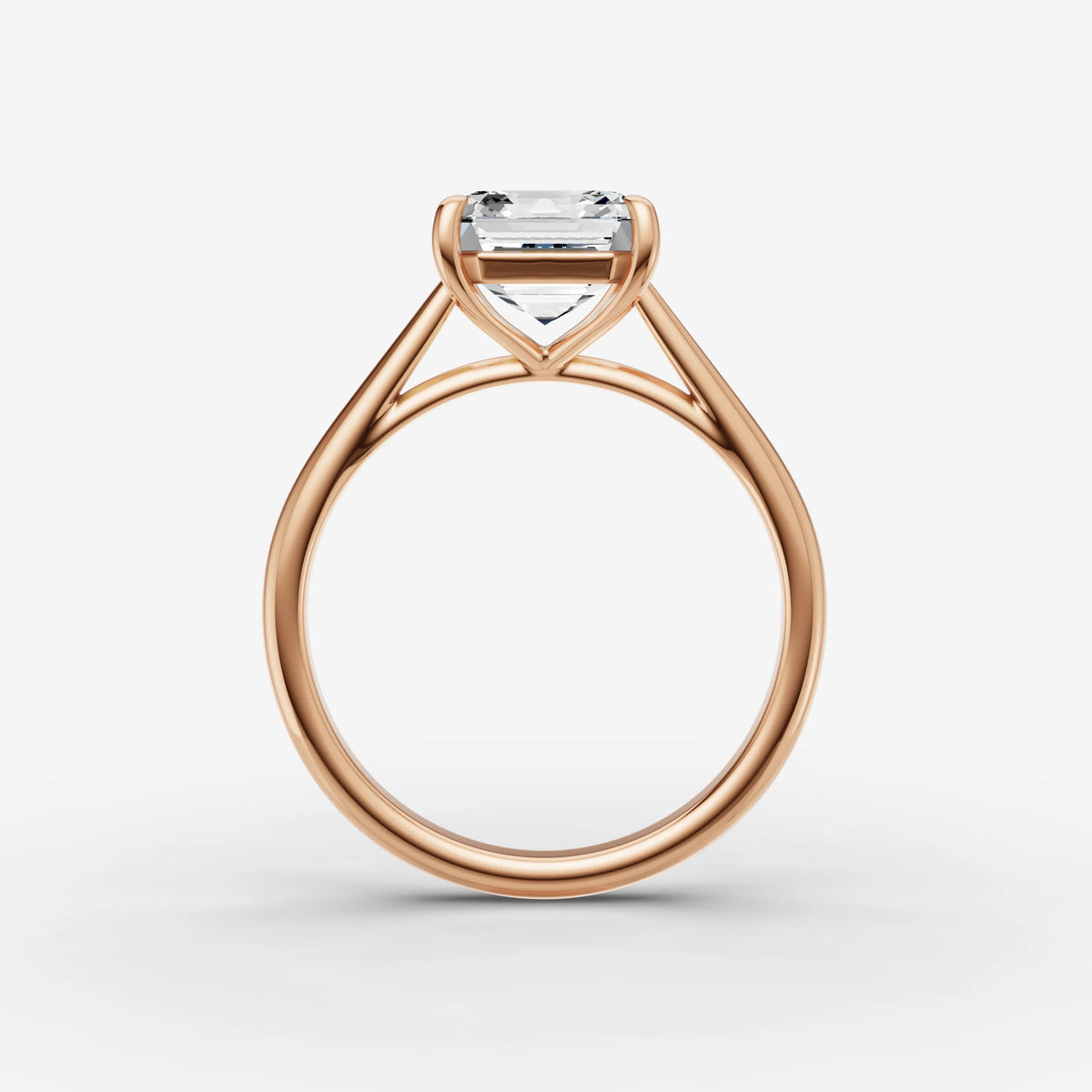 Cathedrale asscher diamond setting in gold, view 8