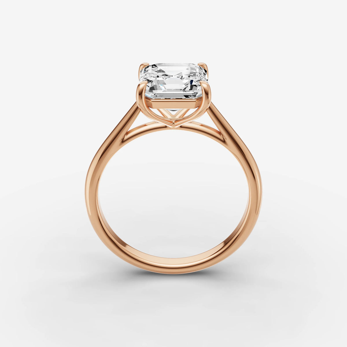 Cathedrale asscher diamond setting in gold, view 9