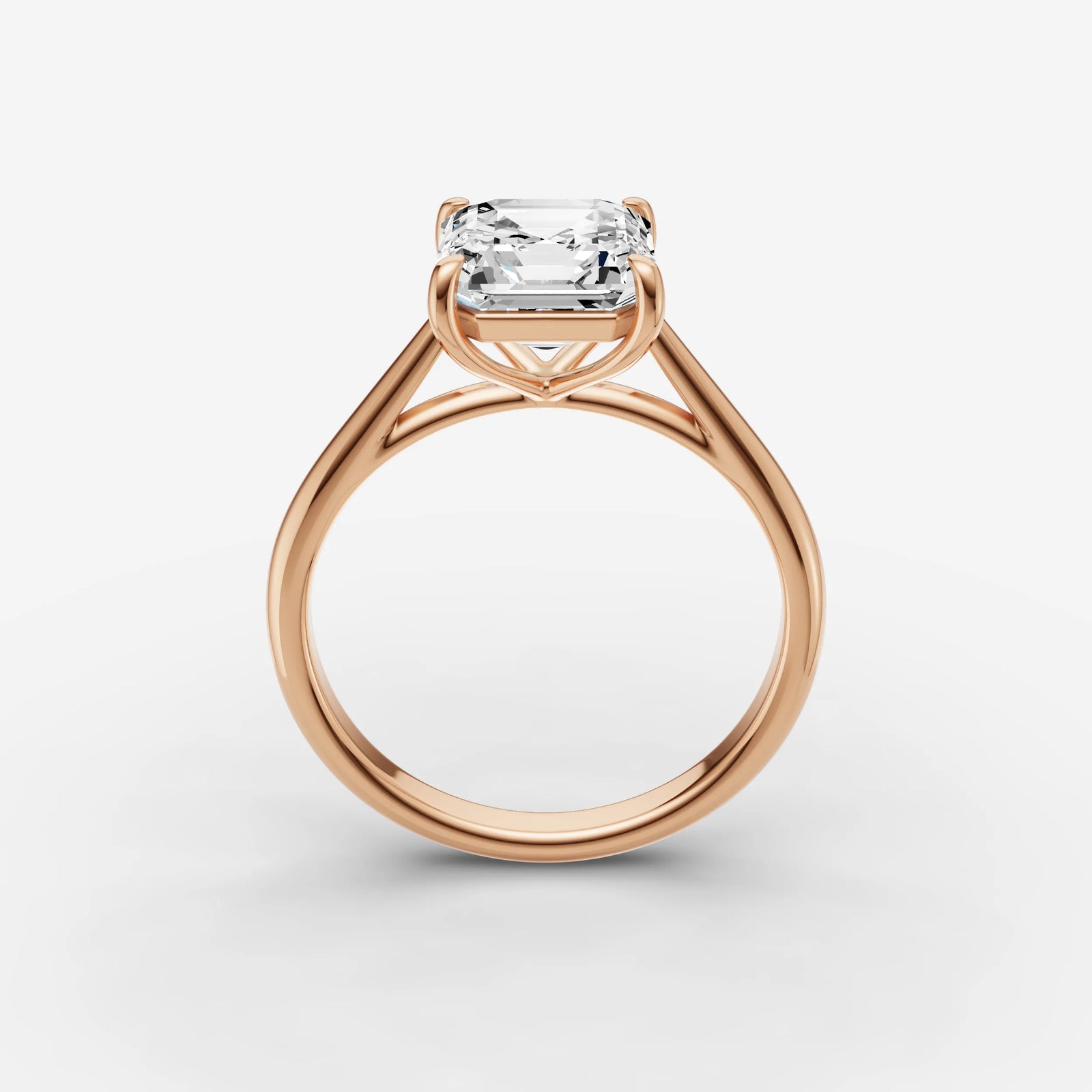 Cathedrale asscher diamond setting in gold, view 9