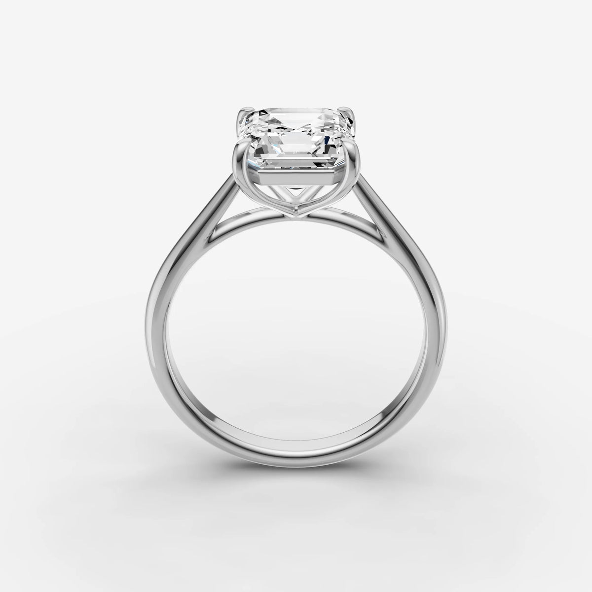 Cathedrale asscher diamond setting in gold, view 15