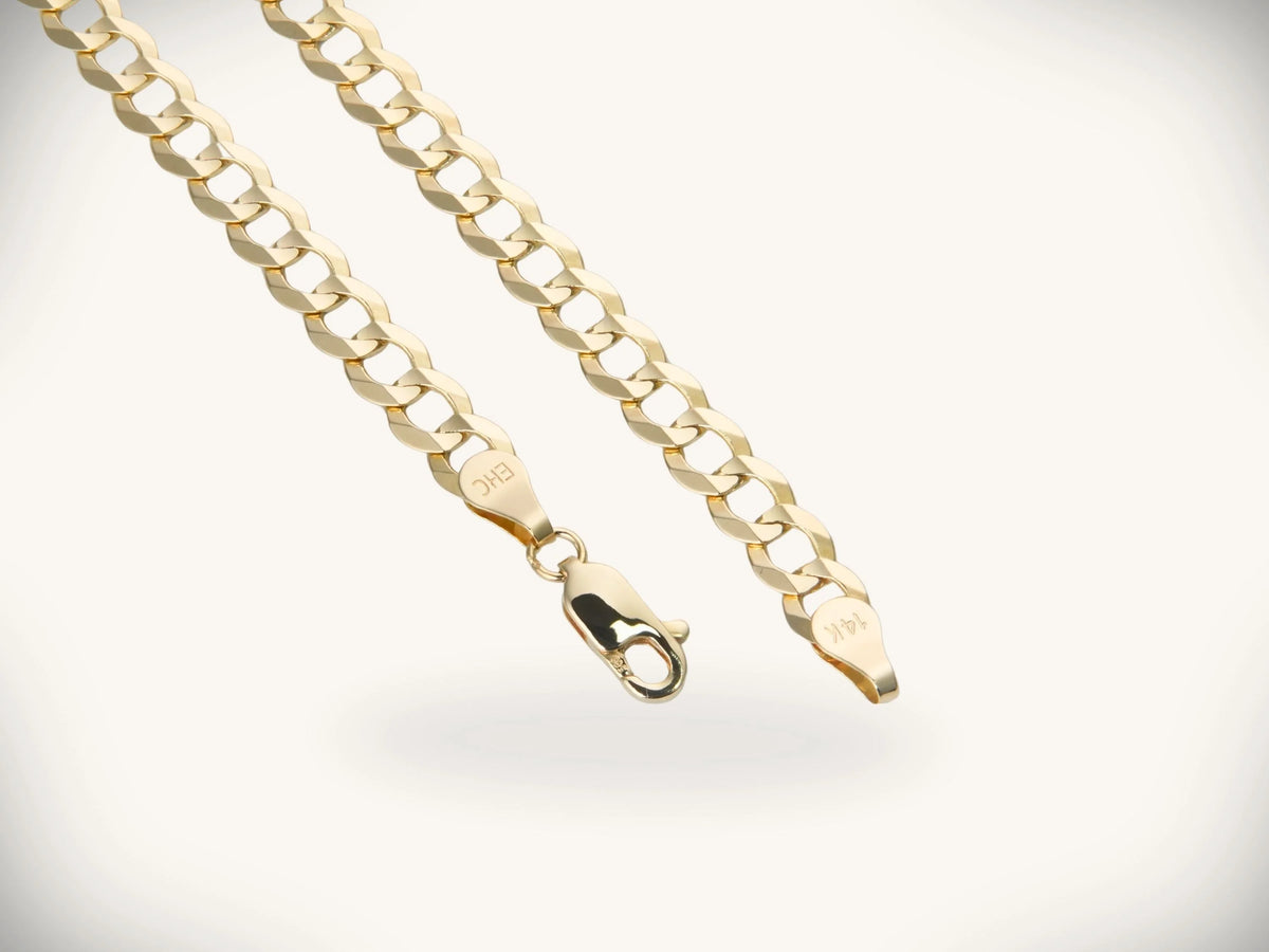14K yellow gold El Jefe Chain Cuban link necklace in art gold jewelry
