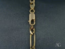 18k solid gold ID bracelet with figaro chain and lobster claw clasp
