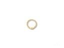 18k yellow gold CZ heart ring with plain gold-tone band