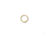 18k yellow gold CZ heart ring with plain gold-tone band