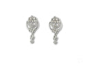 Elegant certified 18k solid gold floral drop earrings with intricate filigree