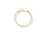 Elegant 18k flower diamond ring featuring a delicate yellow gold band with a sparkling heart-shaped diamond cluster