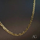 Polished 18k gold anchor chain, elegant mariner link art gold jewelry