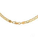 Shiny 18k gold anchor chain with mariner links and lobster clasp
