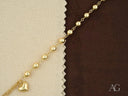 Elegant solid 18k gold anklet with heart motif and polished gold beads