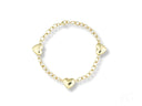 Elegant 18k gold heart bracelet with three delicate heart charms