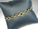 Elegant 18k gold bracelet with chain links and spring ring clasp