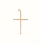 Elegant 18k gold cross pendant with diamond-encrusted CZ stones