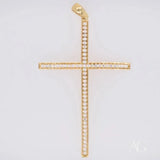 Elegant 18k gold cross pendant with CZ stones