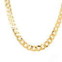 Shiny light Cuban 18k gold chain necklace in elegant art gold jewelry style