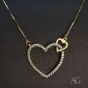 Elegant 18k gold necklace with pavé heart pendant from Greater Boston area