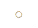 Elegant 18k gold CZ heart ring with hexagonal top and studded sides
