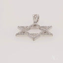 Elegant 18k white gold Star of David pendant with CZ diamonds
