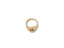 Elegant 18k yellow gold Nossa Senhora Aparecida ring with black gemstones and gold cz Nossa