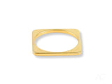 Elegant 18k yellow gold square shape ring with oval opening