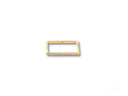 Elegant 18k yellow gold square shape ring with cubic zirconia barrette