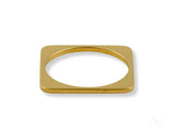 Elegant 18k yellow gold square shape ring with oval opening