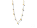 Elegant 18k gold beaded necklace with spherical charms