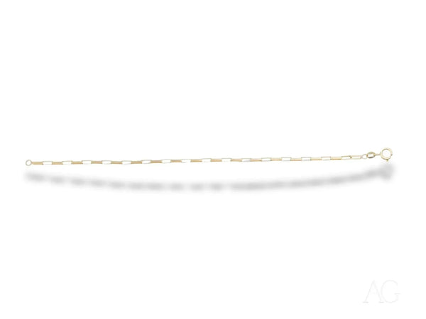Delicate solid 18k gold brick link bracelet with spring ring lock