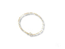 Elegant solid 18k gold brick link bracelet with pearl clasp